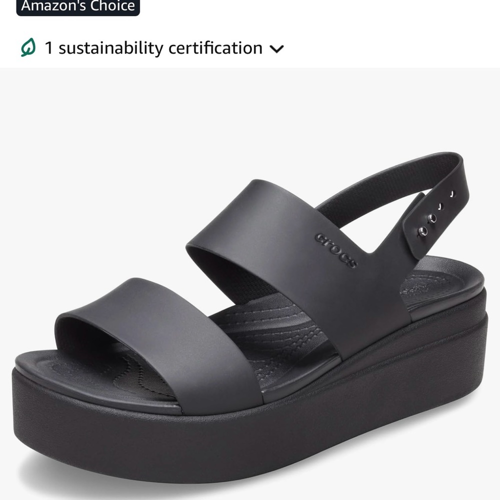 CROCS Women’s Brooklyn Low Wedge Sandals Black